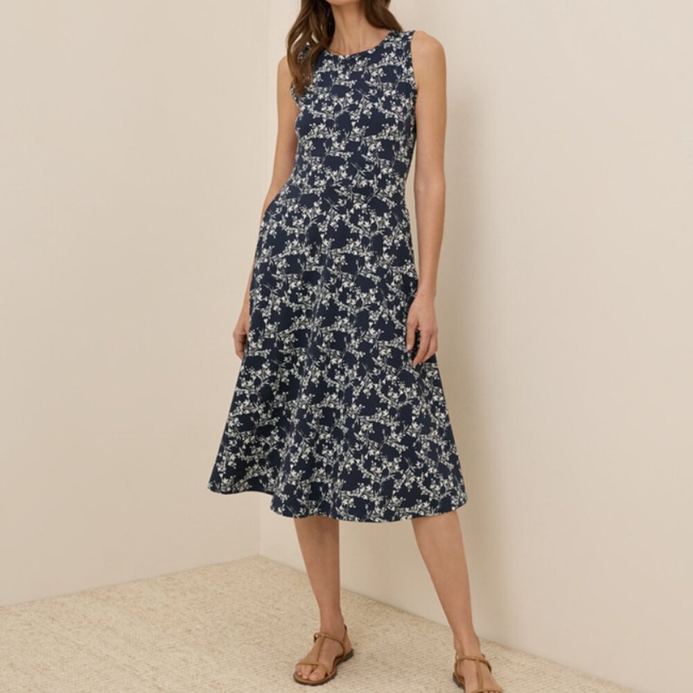 PACT - "Fit & Flare Keyhole Back Dress" - Midi length- Women's Large